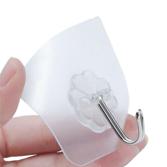 6PC Transparent 10x super strong self adhesive wall hooks