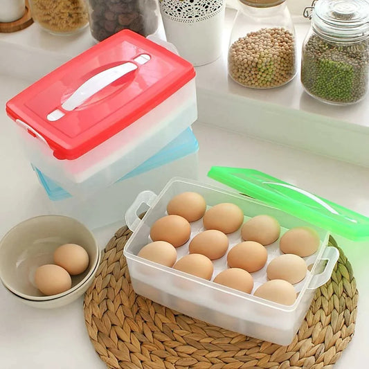 32 Grid Egg Holder Double Layer Storage Box