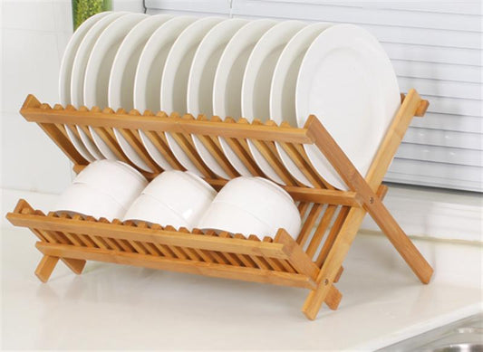 Wooden Foldable Dish Rack organizer