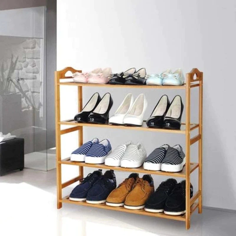 4 Tier Bamboo Shoe Rack Organizer