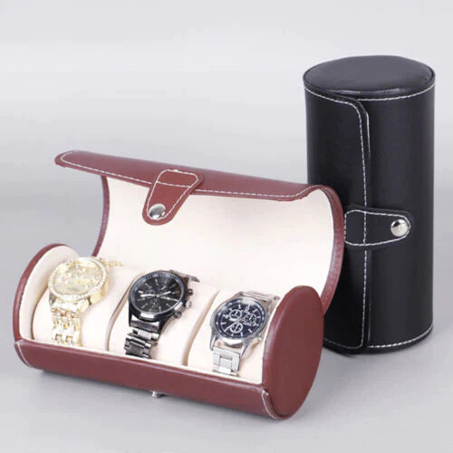 3 Slot Travel Watch Box PU Leather Case Organizer (Premium)