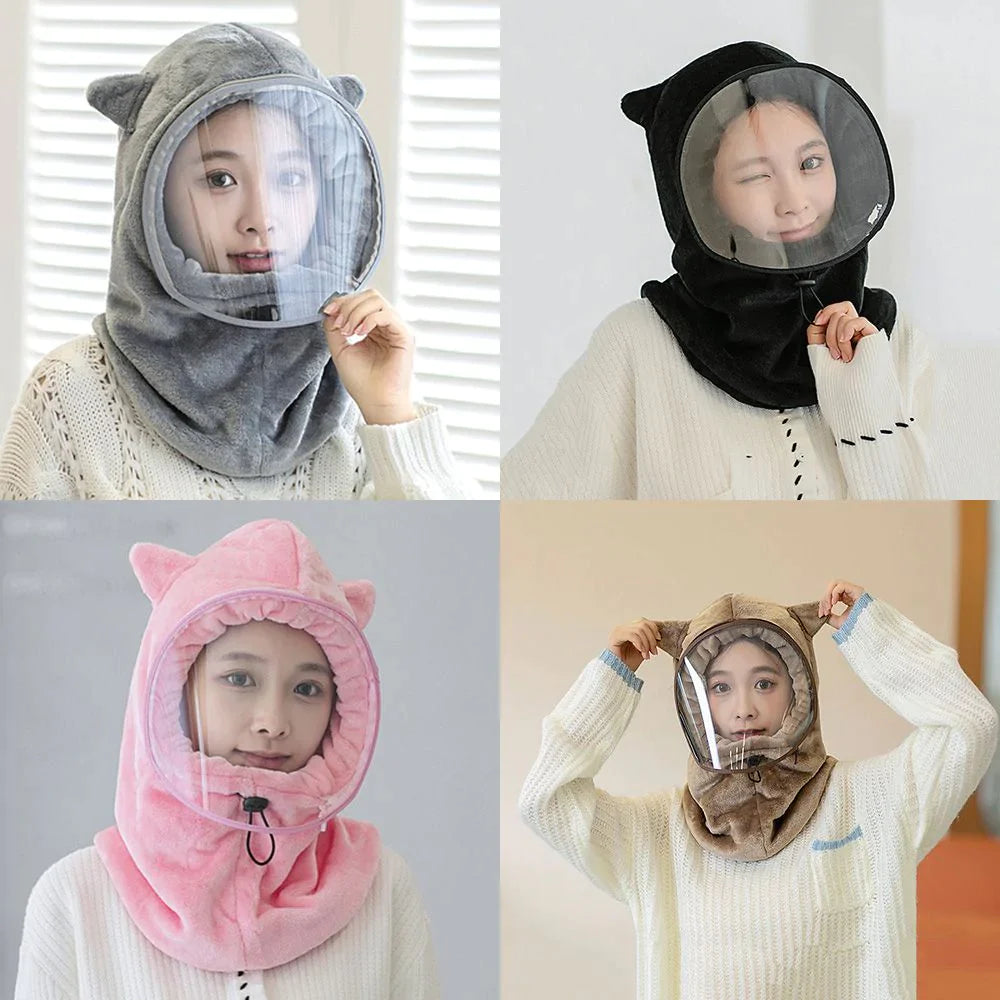 Cute Winter Hedging Face Mask Cap