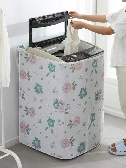 Flower Pattern Washing Machine Cover