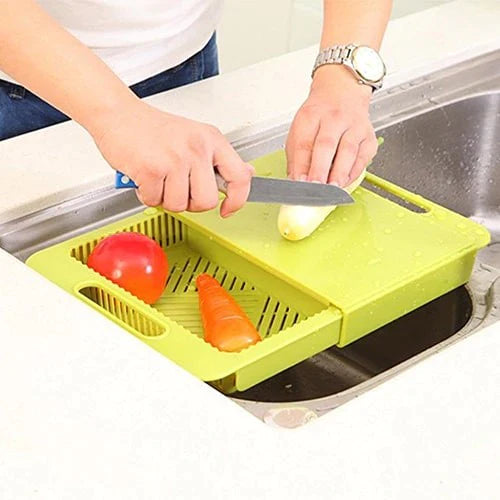 3 In 1 Cutting Board With Drain Shelf