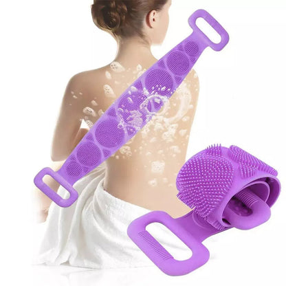 2 Pcs Silicone Shower Scrubber Belt