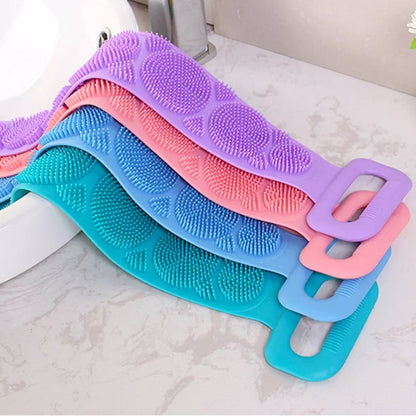 2 Pcs Silicone Shower Scrubber Belt