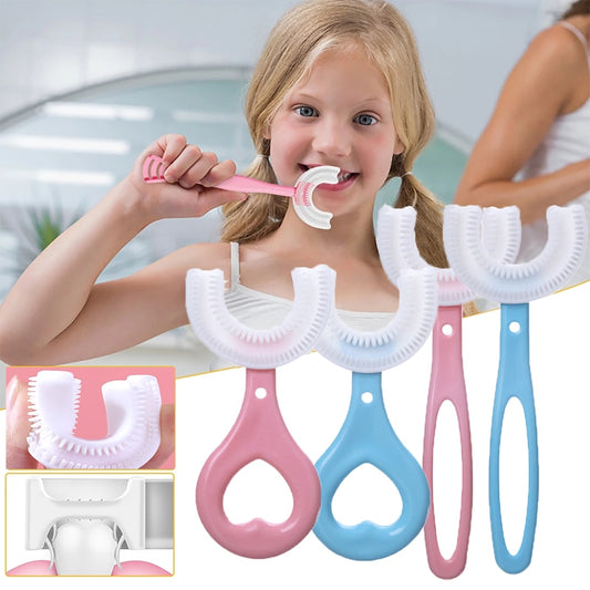 Toothbrush Children 360 Degree U-shaped Child Toothbrush Teethers Brush Silicone