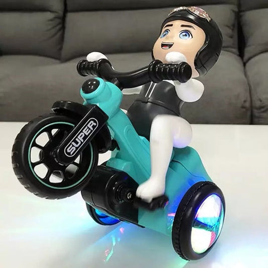 Fun Stunt Tricycle Model Toy Car, 360˚ Degree Rotating Toy Car With LED Light